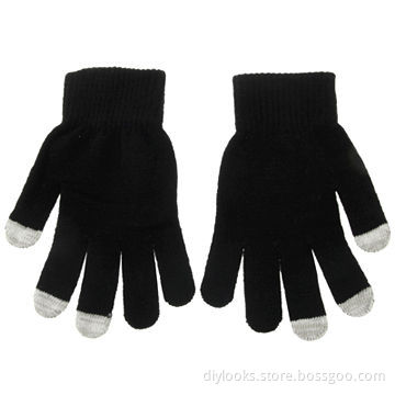 Unique Design Dot Gloves of Touchscreen for iPhone and Other Touchscreen Mobile Phones (Black)